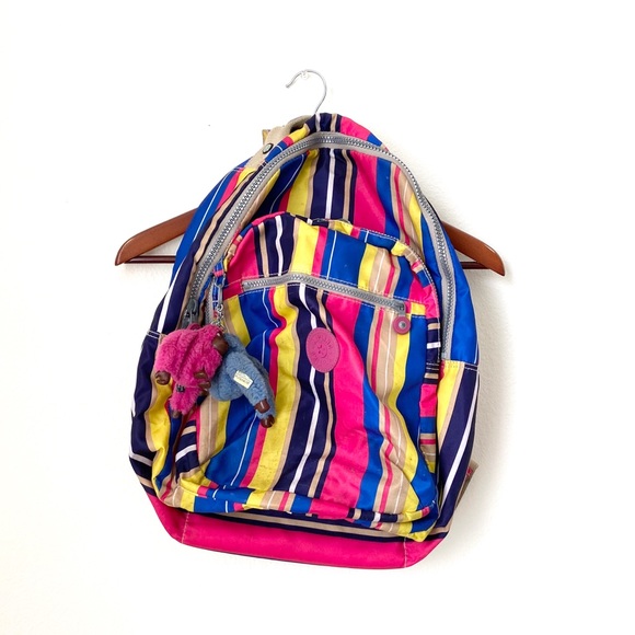 kipling striped backpack